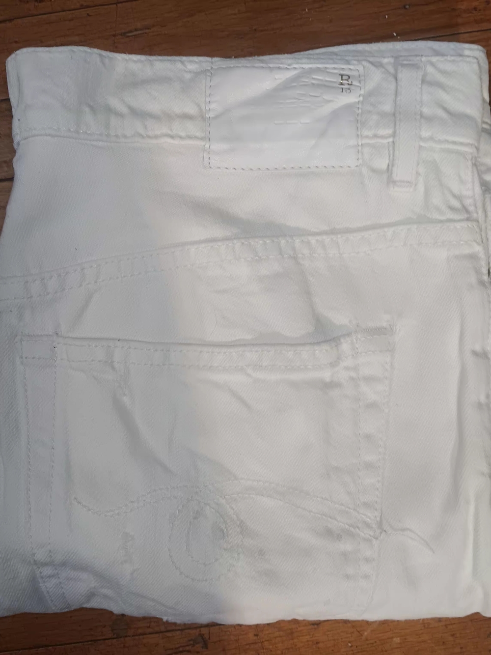 R13 Women's White Cropped Ankle Jeans